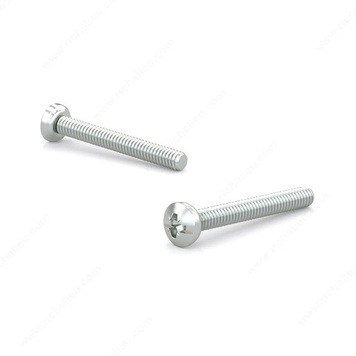 Vis machine sectionnable zinguée, tête ronde, embout combiné pozi et rainure, M4, pointe type B – Image 2