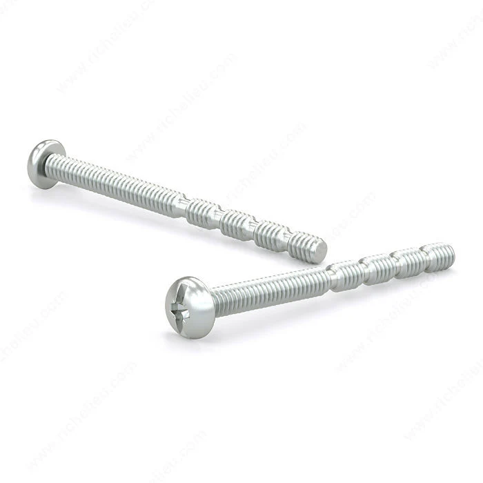 Vis machine sectionnable zinguée, tête ronde, embout combiné pozi et rainure, M4, pointe type B