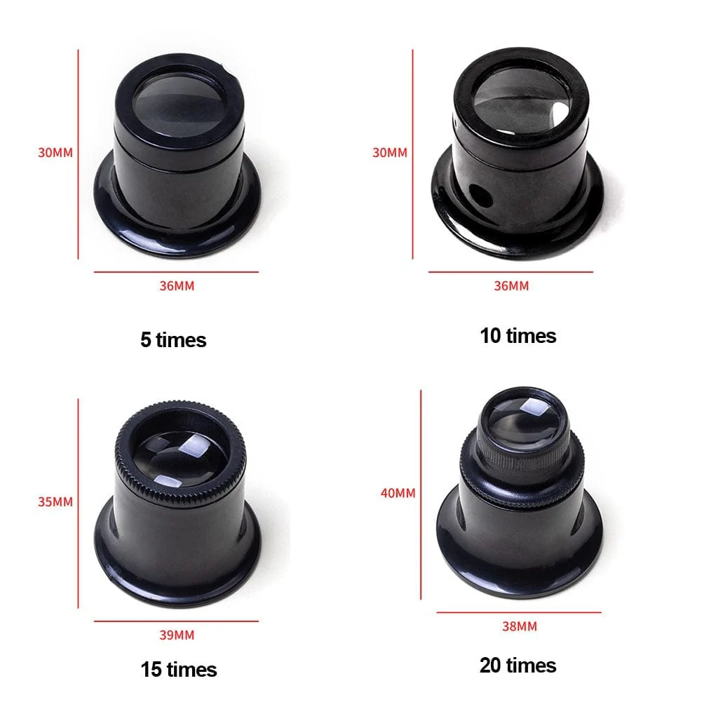4 loupes d'horloger x5 x10 x15 x20 – Image 2
