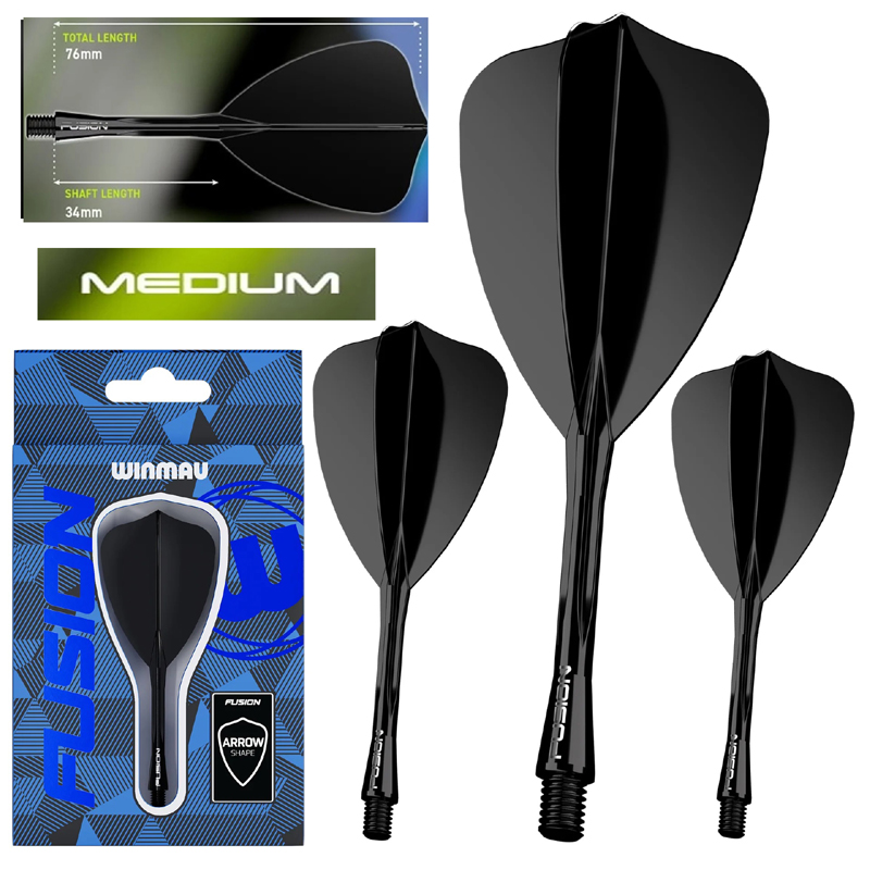 Combi Winmau Fusion Solid Black Arrow 34mm – Image 3